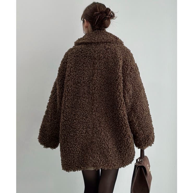 Meiru プードルファーステンカラーミドルコート | JUNOAH | 詳細画像11 