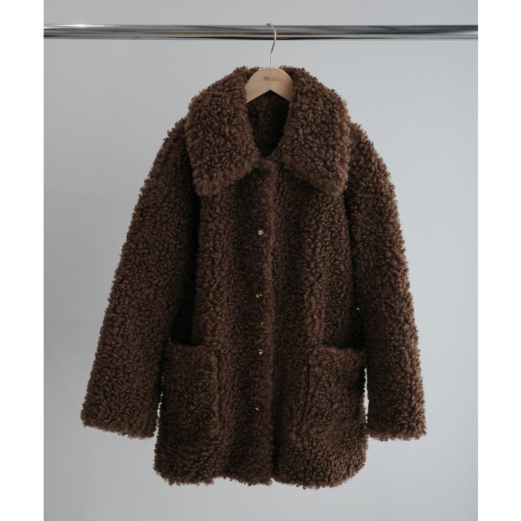 Meiru プードルファーステンカラーミドルコート | JUNOAH | 詳細画像13 