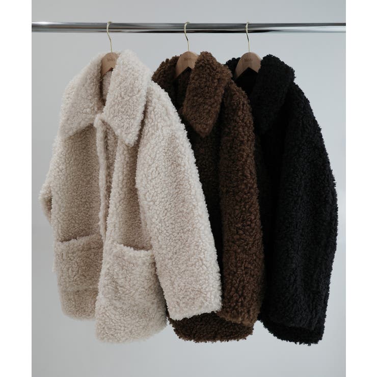 Meiru プードルファーステンカラーミドルコート | JUNOAH | 詳細画像16 