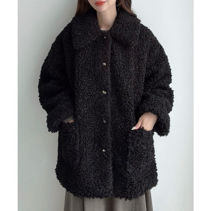 Meiru プードルファーステンカラーミドルコート | JUNOAH | 詳細画像3 