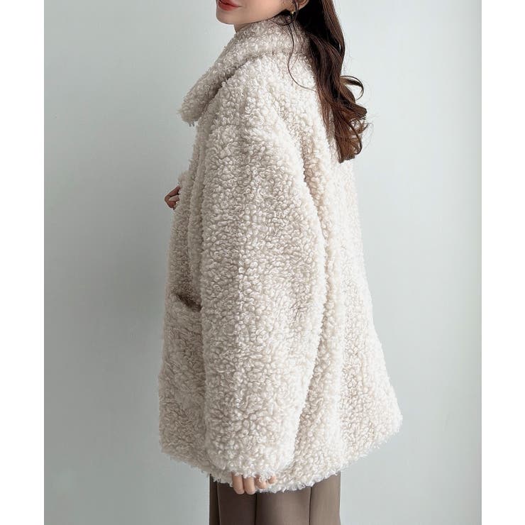 Meiru プードルファーステンカラーミドルコート | JUNOAH | 詳細画像7 