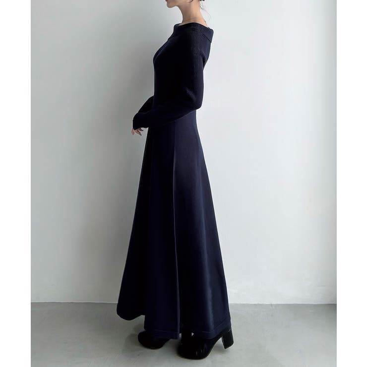 Meiru オフショル風フレアニットワンピース | JUNOAH | 詳細画像13 