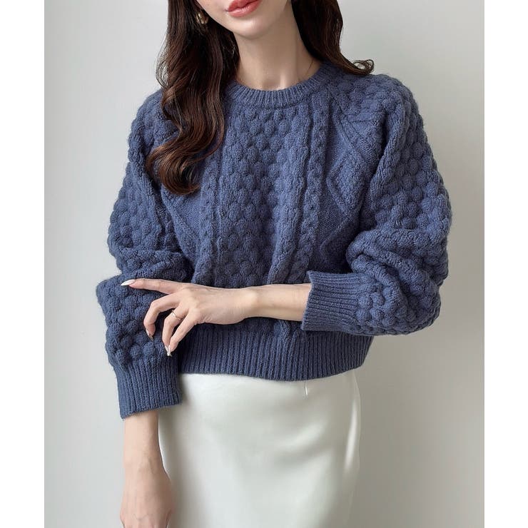 Meiru ポップコーンケーブルニット | JUNOAH | 詳細画像10 