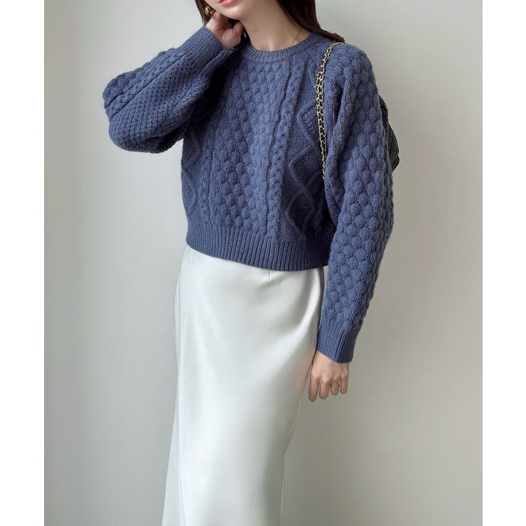 Meiru ポップコーンケーブルニット | JUNOAH | 詳細画像11 