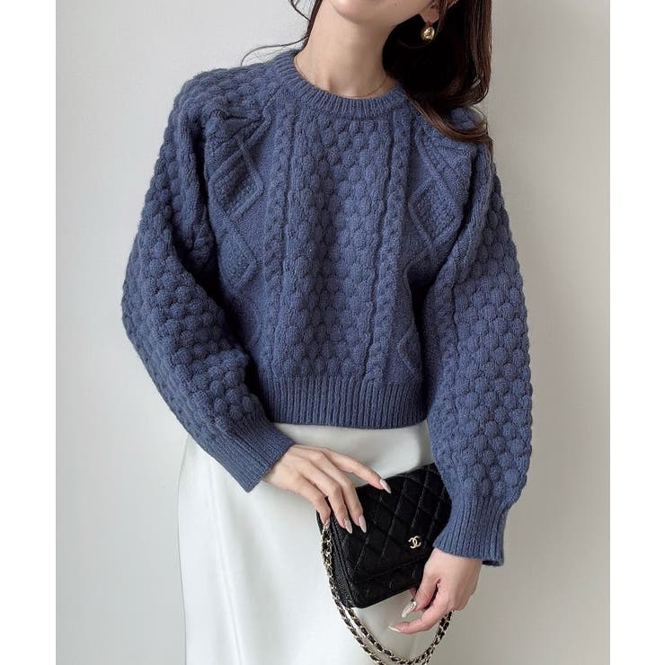 Meiru ポップコーンケーブルニット | JUNOAH | 詳細画像12 