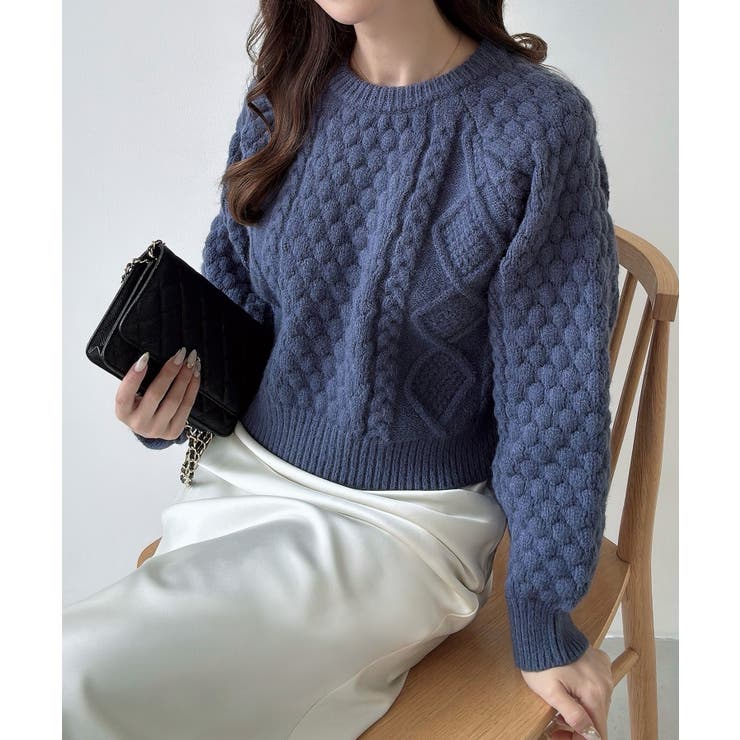 Meiru ポップコーンケーブルニット | JUNOAH | 詳細画像13 