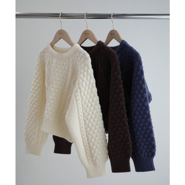 Meiru ポップコーンケーブルニット | JUNOAH | 詳細画像14 