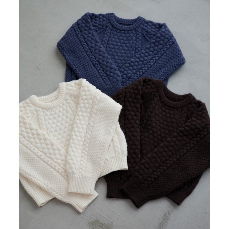 Meiru ポップコーンケーブルニット | JUNOAH | 詳細画像17 