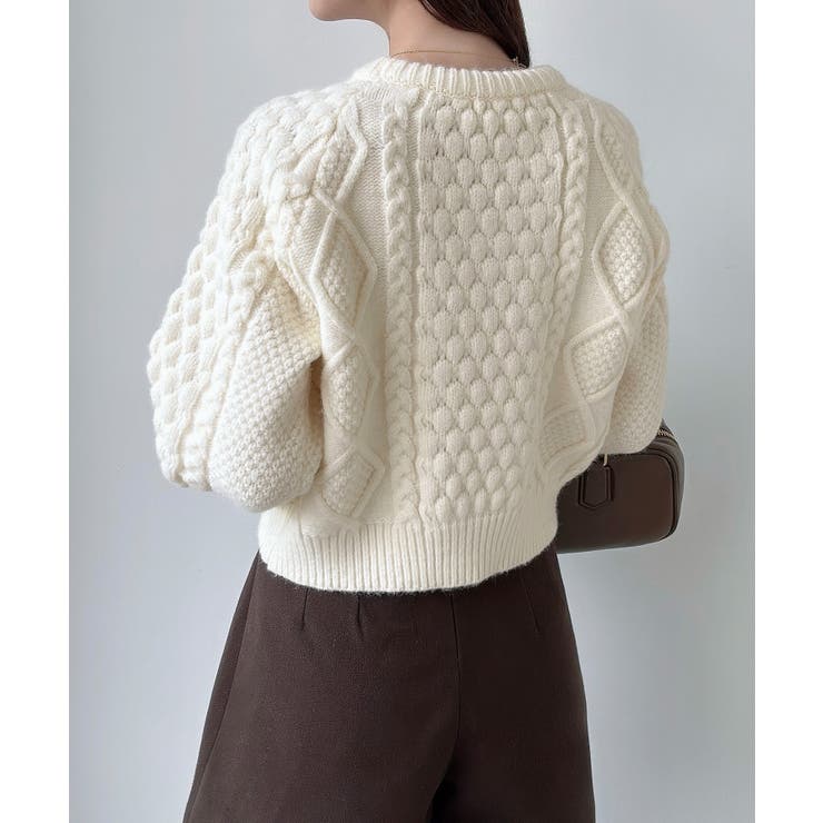 Meiru ポップコーンケーブルニット | JUNOAH | 詳細画像3 