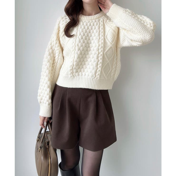 Meiru ポップコーンケーブルニット | JUNOAH | 詳細画像4 