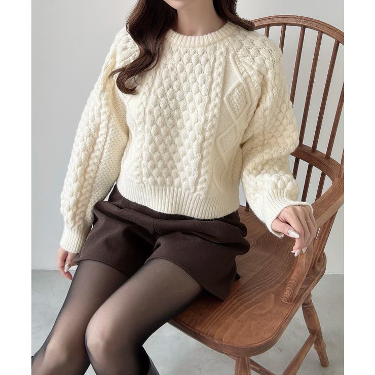 Meiru ポップコーンケーブルニット | JUNOAH | 詳細画像5 