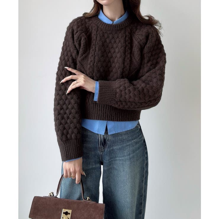 Meiru ポップコーンケーブルニット | JUNOAH | 詳細画像7 