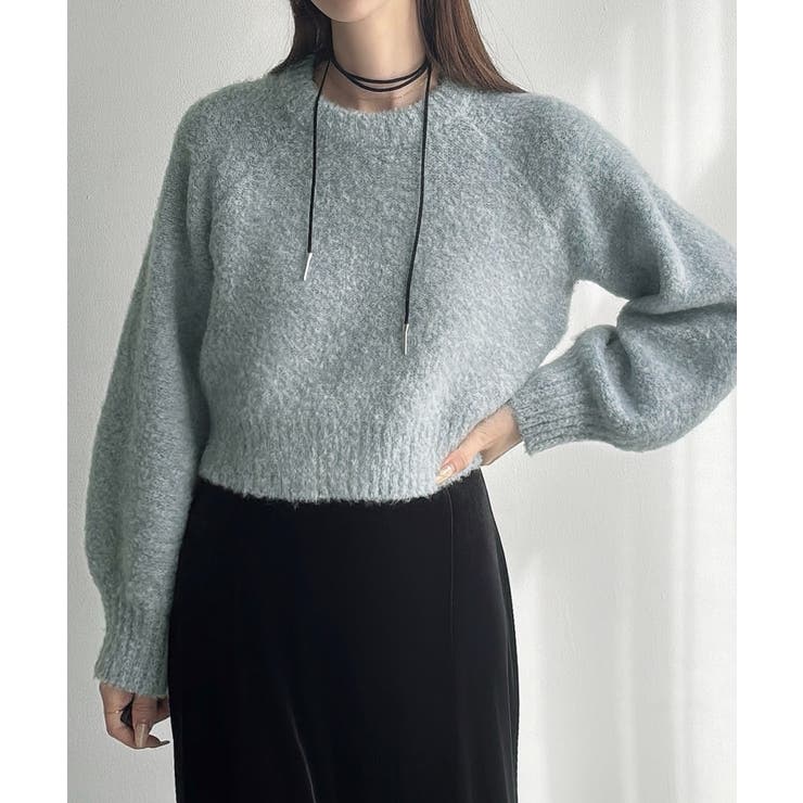 ライトブルー | Meiru ふわふわショートニット | JUNOAH