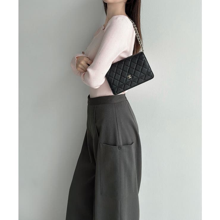 Meiru (通年素材)ポケットデザインワイドパンツ | JUNOAH | 詳細画像10 