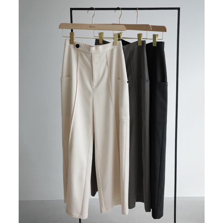 Meiru (通年素材)ポケットデザインワイドパンツ | JUNOAH | 詳細画像11 