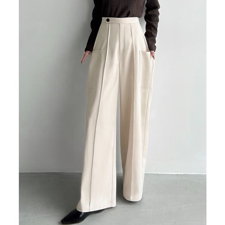 Meiru (通年素材)ポケットデザインワイドパンツ | JUNOAH | 詳細画像4 