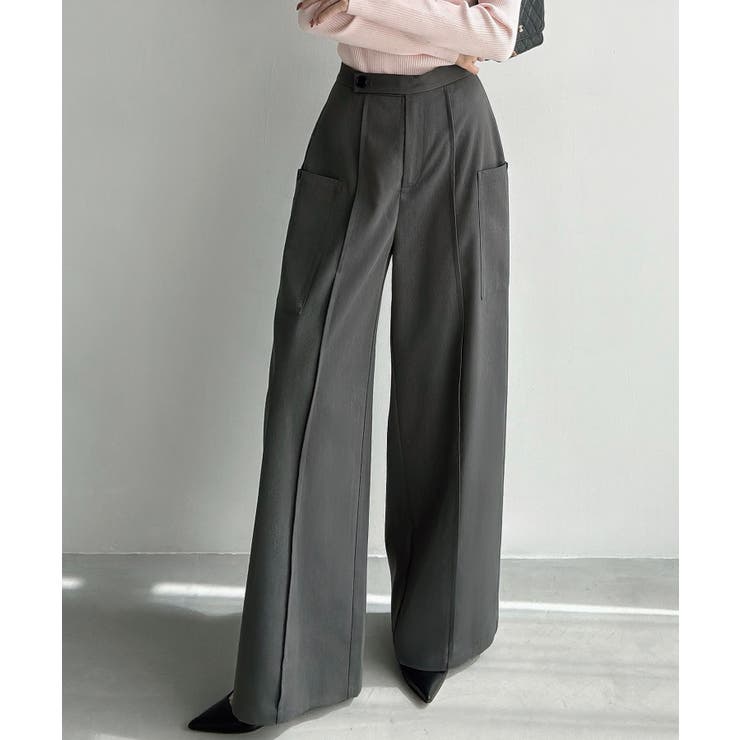 Meiru (通年素材)ポケットデザインワイドパンツ | JUNOAH | 詳細画像8 