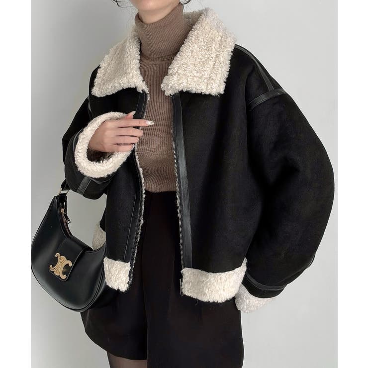 Meiru ショートフェイクムートンボアブルゾン （薄手） | JUNOAH | 詳細画像11 