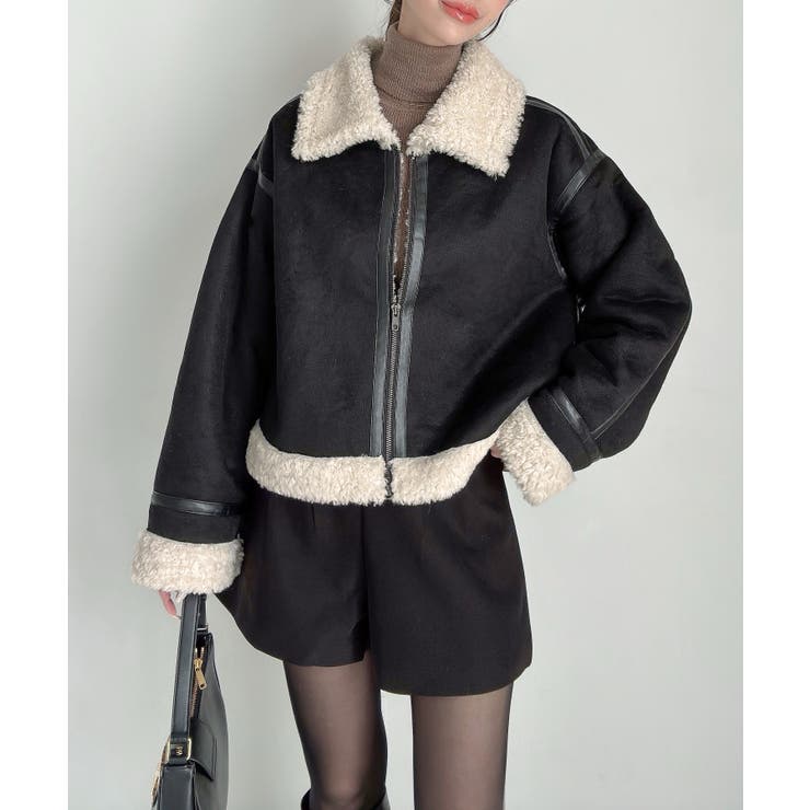 Meiru ショートフェイクムートンボアブルゾン （薄手） | JUNOAH | 詳細画像13 