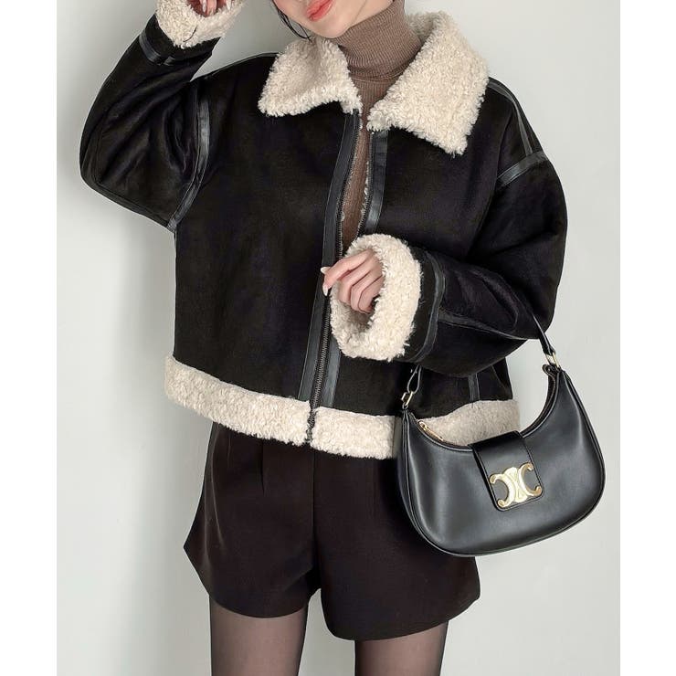 Meiru ショートフェイクムートンボアブルゾン （薄手） | JUNOAH | 詳細画像15 