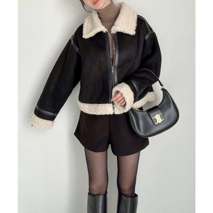 Meiru ショートフェイクムートンボアブルゾン （薄手） | JUNOAH | 詳細画像16 