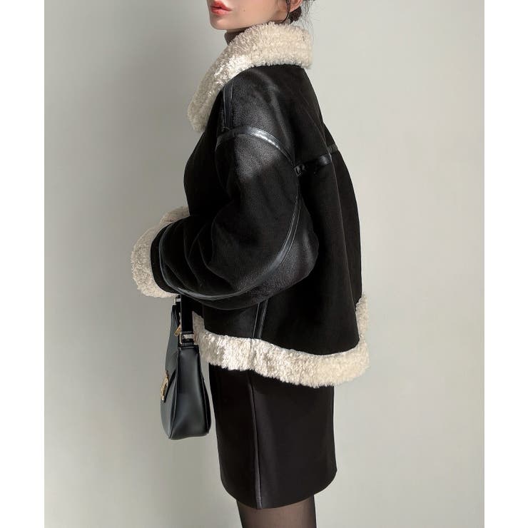 Meiru ショートフェイクムートンボアブルゾン （薄手） | JUNOAH | 詳細画像17 