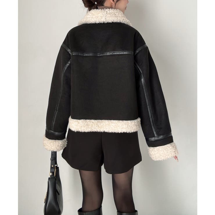 Meiru ショートフェイクムートンボアブルゾン （薄手） | JUNOAH | 詳細画像18 