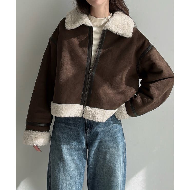 Meiru ショートフェイクムートンボアブルゾン （薄手） | JUNOAH | 詳細画像2 