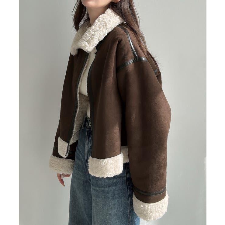 Meiru ショートフェイクムートンボアブルゾン （薄手） | JUNOAH | 詳細画像3 