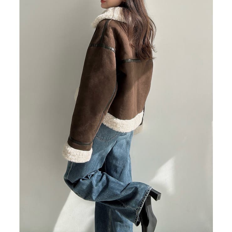 Meiru ショートフェイクムートンボアブルゾン （薄手） | JUNOAH | 詳細画像4 