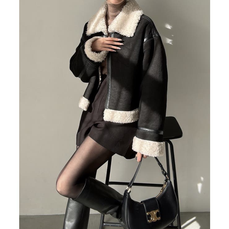 Meiru ショートフェイクムートンボアブルゾン （薄手） | JUNOAH | 詳細画像8 