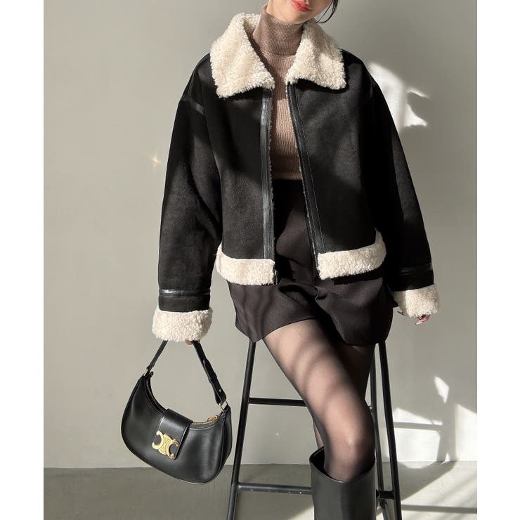 Meiru ショートフェイクムートンボアブルゾン （薄手） | JUNOAH | 詳細画像9 