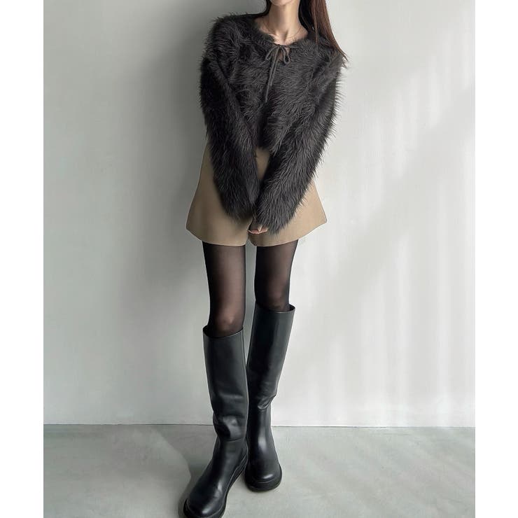 Meiru リボンキーネックフェザーニット | JUNOAH | 詳細画像12 