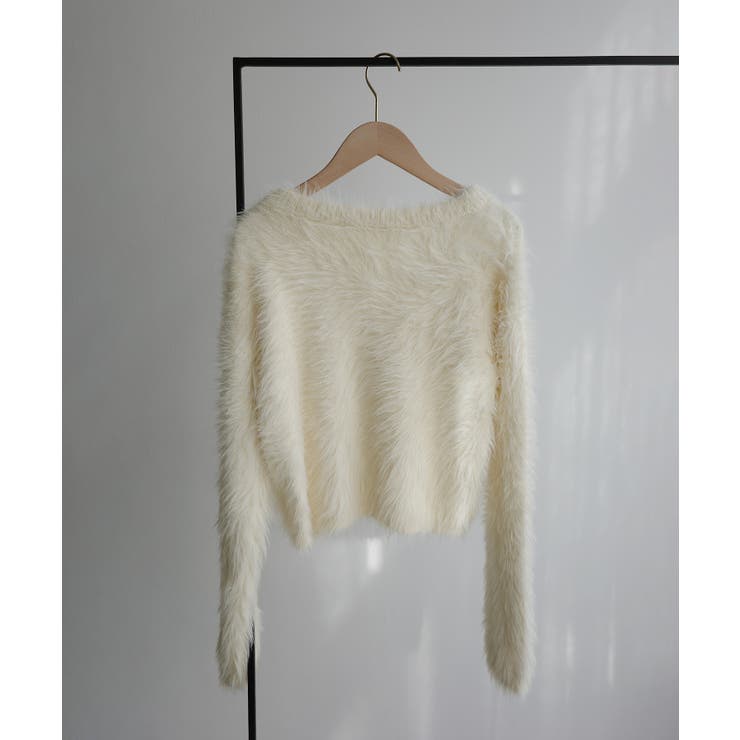 Meiru リボンキーネックフェザーニット | JUNOAH | 詳細画像14 