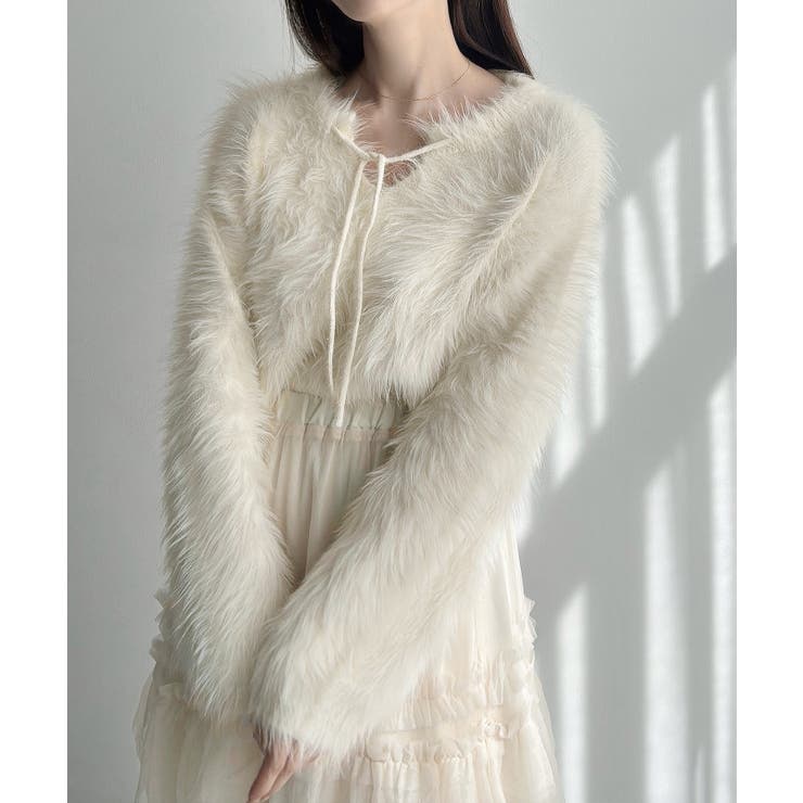 Meiru リボンキーネックフェザーニット | JUNOAH | 詳細画像4 