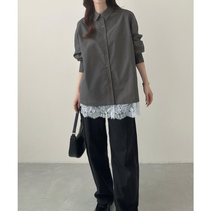 Meiru レースレイヤードオーバーシャツ | JUNOAH | 詳細画像14 