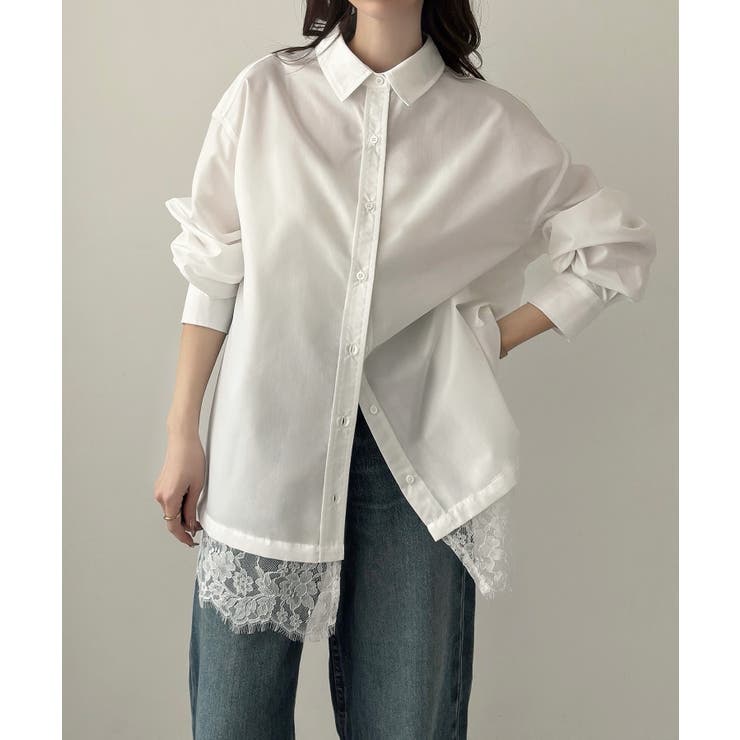 Meiru レースレイヤードオーバーシャツ | JUNOAH | 詳細画像5 