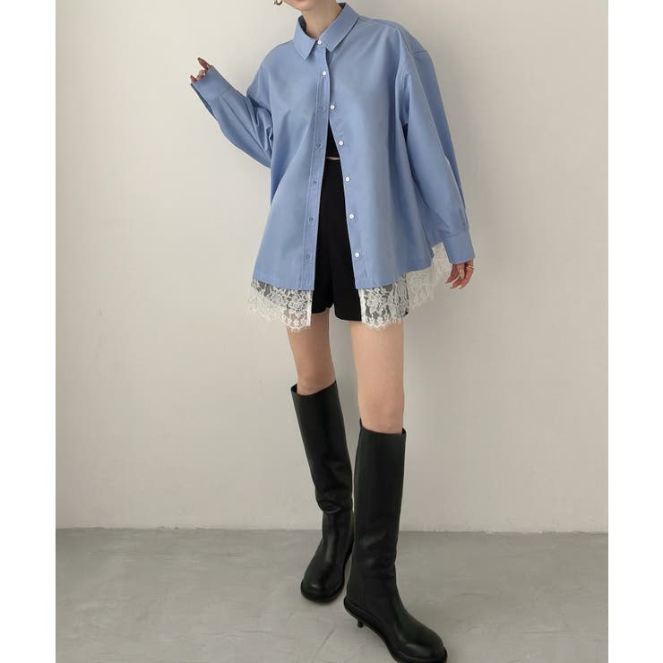 Meiru レースレイヤードオーバーシャツ | JUNOAH | 詳細画像8 