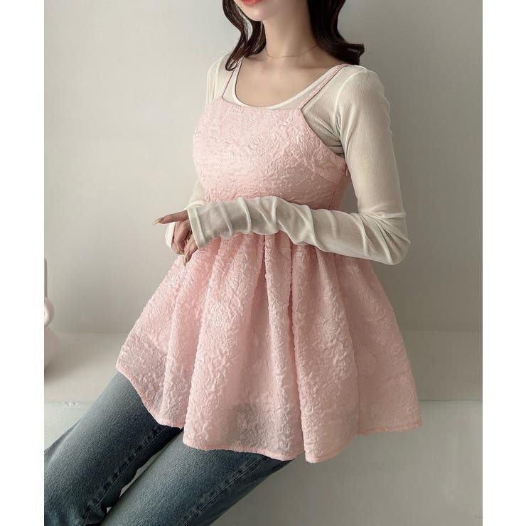 Meiru ジャガードペプラムキャミビスチェ | JUNOAH | 詳細画像11 