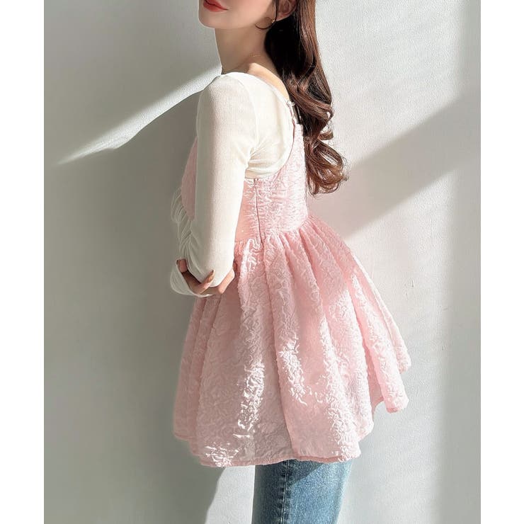 Meiru ジャガードペプラムキャミビスチェ | JUNOAH | 詳細画像12 