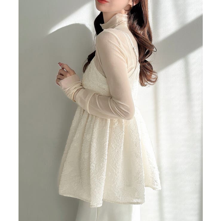 Meiru ジャガードペプラムキャミビスチェ | JUNOAH | 詳細画像2 