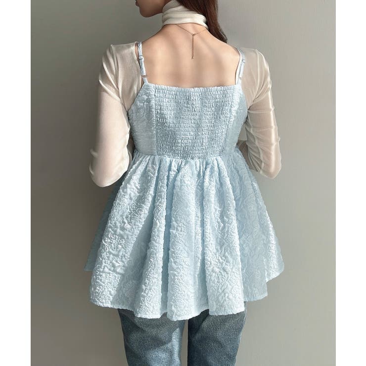 Meiru ジャガードペプラムキャミビスチェ | JUNOAH | 詳細画像7 