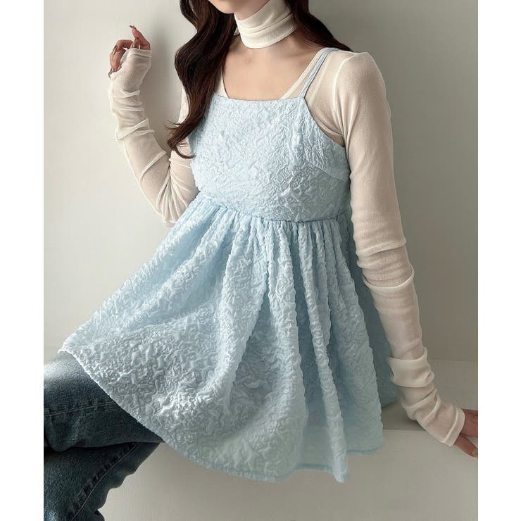 Meiru ジャガードペプラムキャミビスチェ | JUNOAH | 詳細画像8 