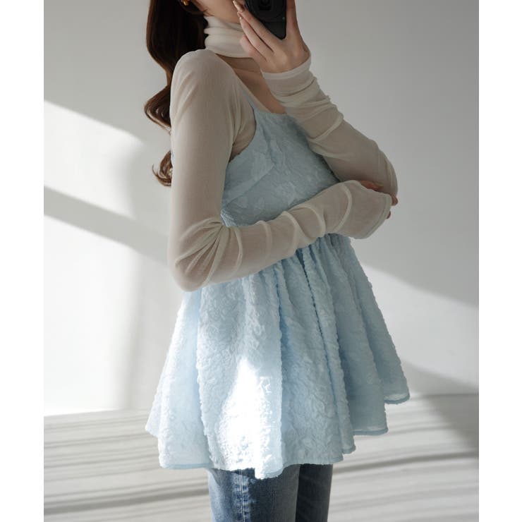 Meiru ジャガードペプラムキャミビスチェ | JUNOAH | 詳細画像9 