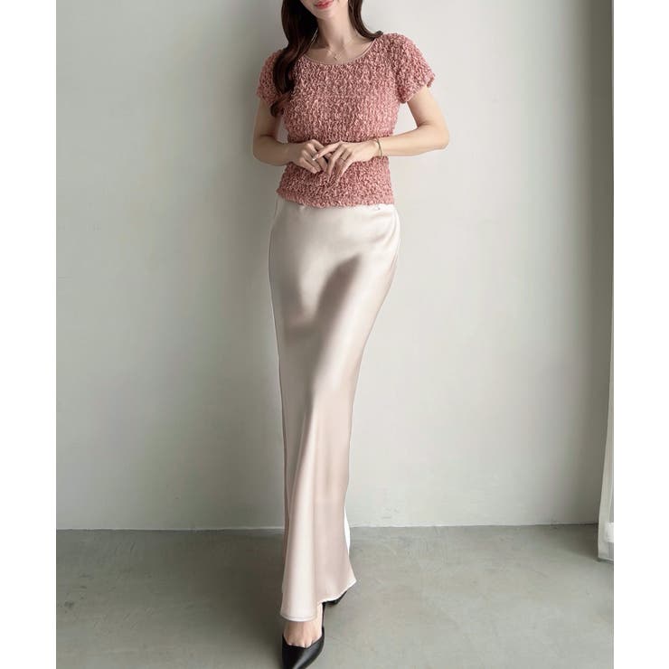 Meiru シアーシャーリングパフスリーブブラウス | junoah | 詳細画像12 