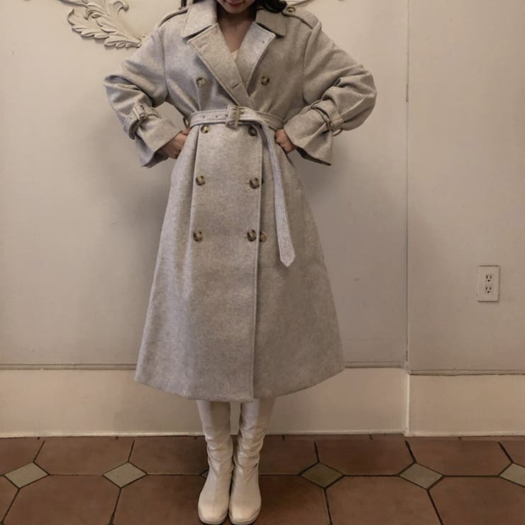 ボリュームスリーブロングコート | JUNOAH | 詳細画像40 