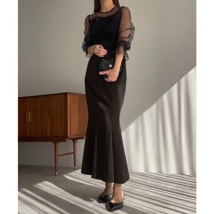 avenchum♡ワンピースカチューシャセット mezzo piano ワンピース ギンガムティアードチュールワンピース