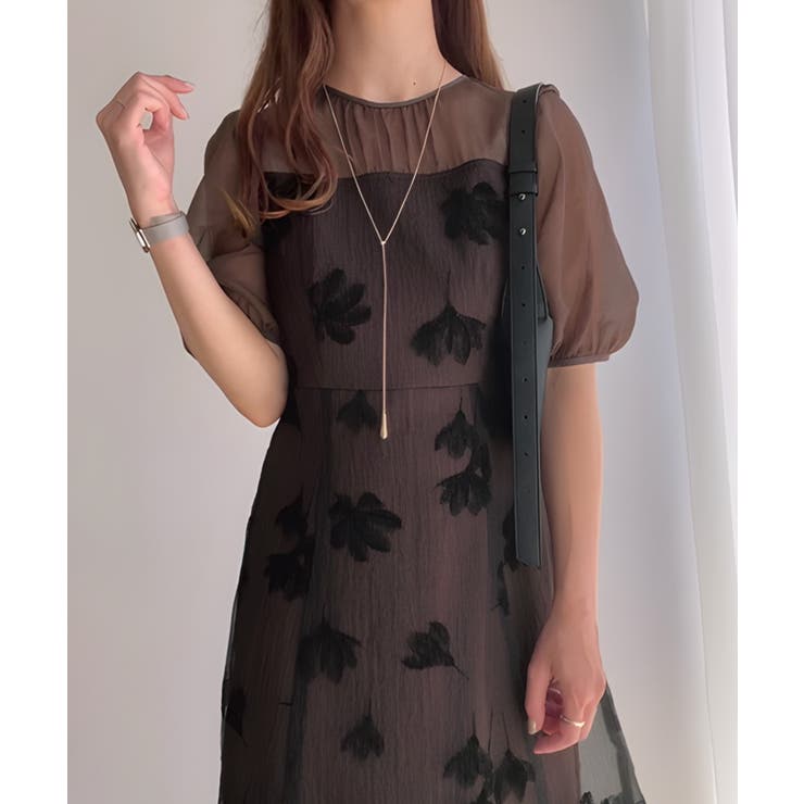 シアーフラワーマーメイドワンピース[品番：AMTW0012476