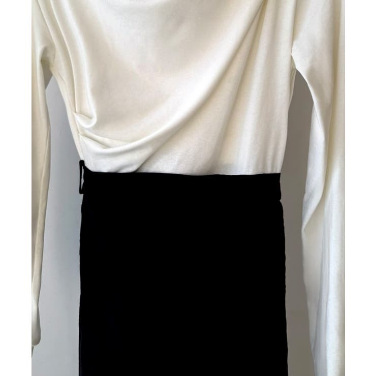 ドレープドッキングウエストリボン花柄スカート | JUNOAH | 詳細画像14 