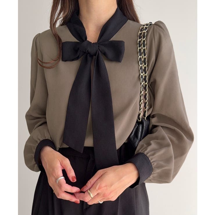 ベージュ | ボウタイブラウス | JUNOAH